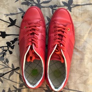 Hugo Boss Red leather men's sneakers